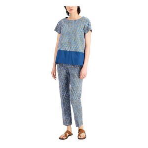 MAX MARA WEEKEND Womens Blue Printed Crew Neck Top 10